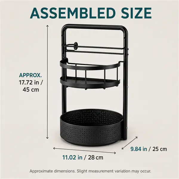2-Tier Adjustable Rotating Spice Rack Organizer with 360-Degree Rotating Lower Tray, Paper Towel Holder and Shelf for Home Cooks in Kitchens, Pantries