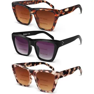 3 Pack Bifocal Reader Sunglasses Women -  Sun Reading Glasses Womens W/ Eye  Outdoor UV400 Protection Eyewear (2.00)