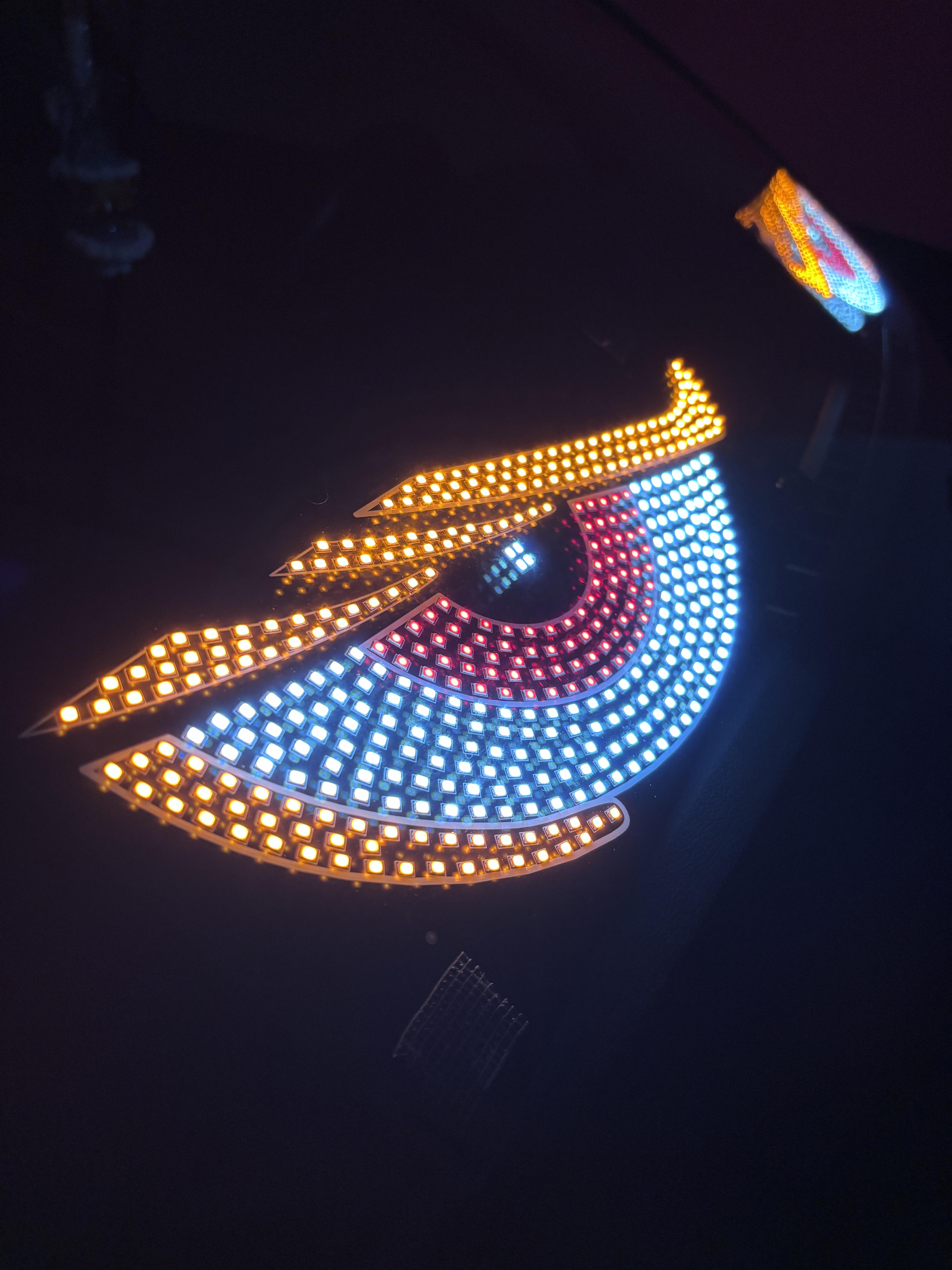 Devil Eyes USB LED Windshield Light 2 Modes Plug & Play Car Truck SUV Window Decor Universal Automotive Accessory Greenish Spring Illuminated Emblem