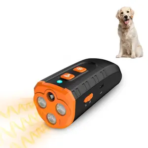 Ultrasonic Bark Stopper, Handheld Dog Trainer with Wristband, Portable Dog Repellent Tool with LED Light, Outdoor Pet Training Supplies Tools, Pet Products Tools