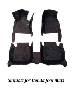 Car Floor Mats Carpet Compatible With Honda For PU Leather Waterproof Non-Slip Full Coverage Floor Liner Full Set