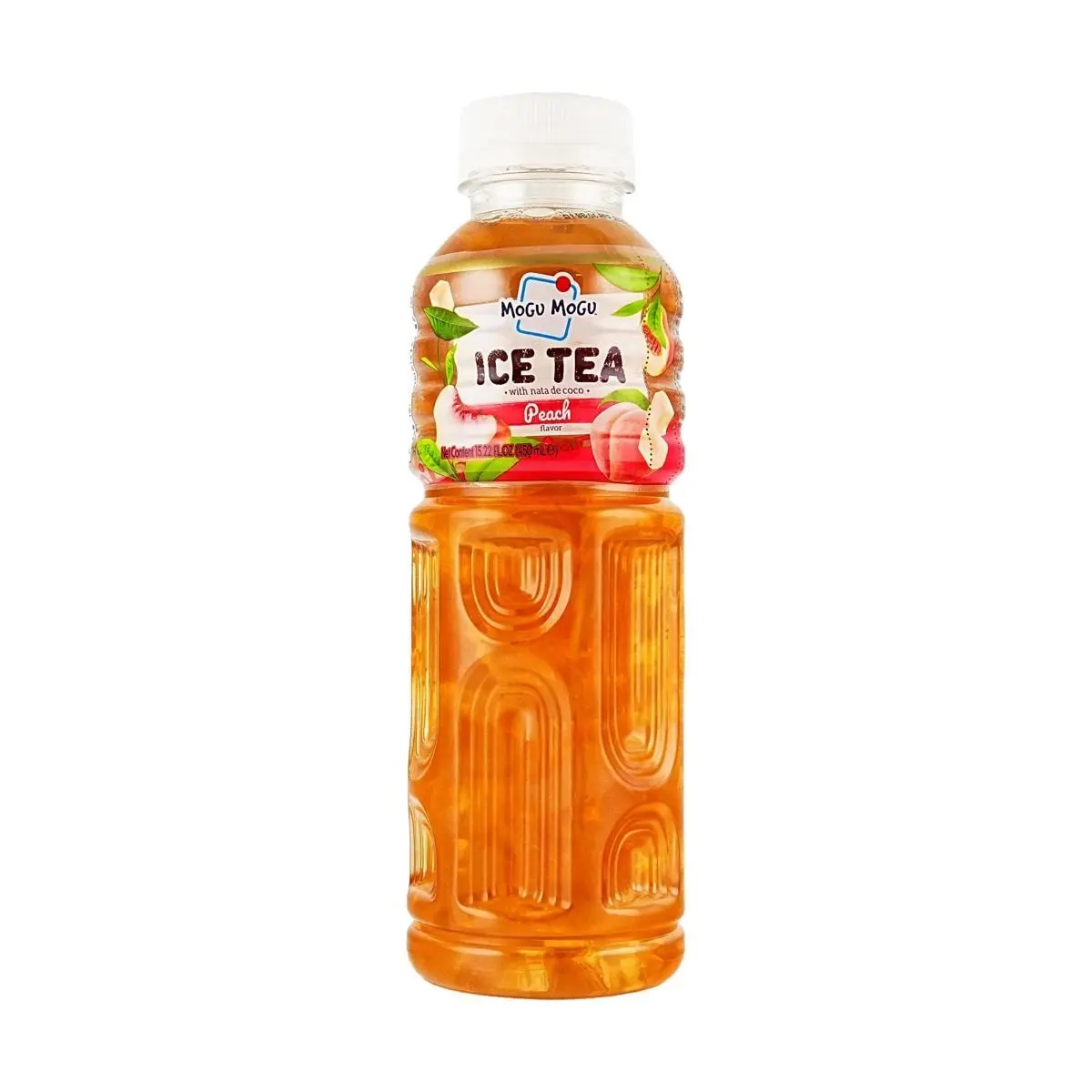 Mogu Mogu Peach Coconut Jelly Iced Tea Drink 450ml - Authentic Thai Brand, Refreshing Summer Peach Flavor