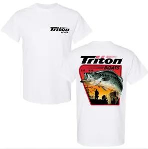 Triton Boats Fishing T-Shirt, Vintage Outdoor Graphic Tee, Soft Cotton Blend Shirt, Country Lifestyle Apparel for Men & Women, Perfect Gift for Fishing Enthusiasts