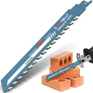Reciprocating Saw Blade 10/12/18/20inch Universal Cutting Recip Sabre Saw Blade Alloy Steel Brick Concrete Cutting Saw Blade Masonry Cutting Blade for Cement Composite Panels Bricks