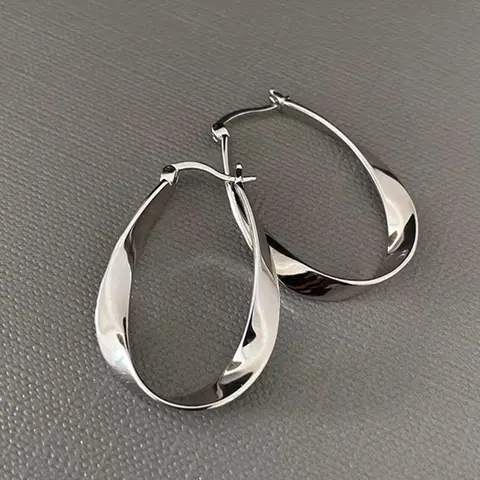 Irregular Geometric Design Hoop Earrings, Fashionable Earrings for Women, Daily Use, Versatile Earrings, Trendy All-match & Exquisite Jewelry for Birthday Gift, Aesthetic Jewelry Gift, Ear Hoops