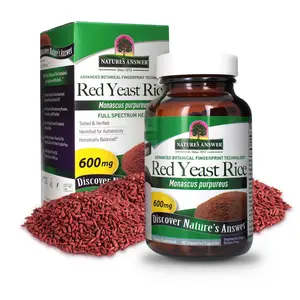 Nature's Answer Red Yeast Rice Herbal Supplement 90 Vegetarian Capsules | Cholesterol Support | Cardiovascular Support | Beneficial for Blood Circulation | Vegan | Gluten-Free | Non-GMO | Single Count