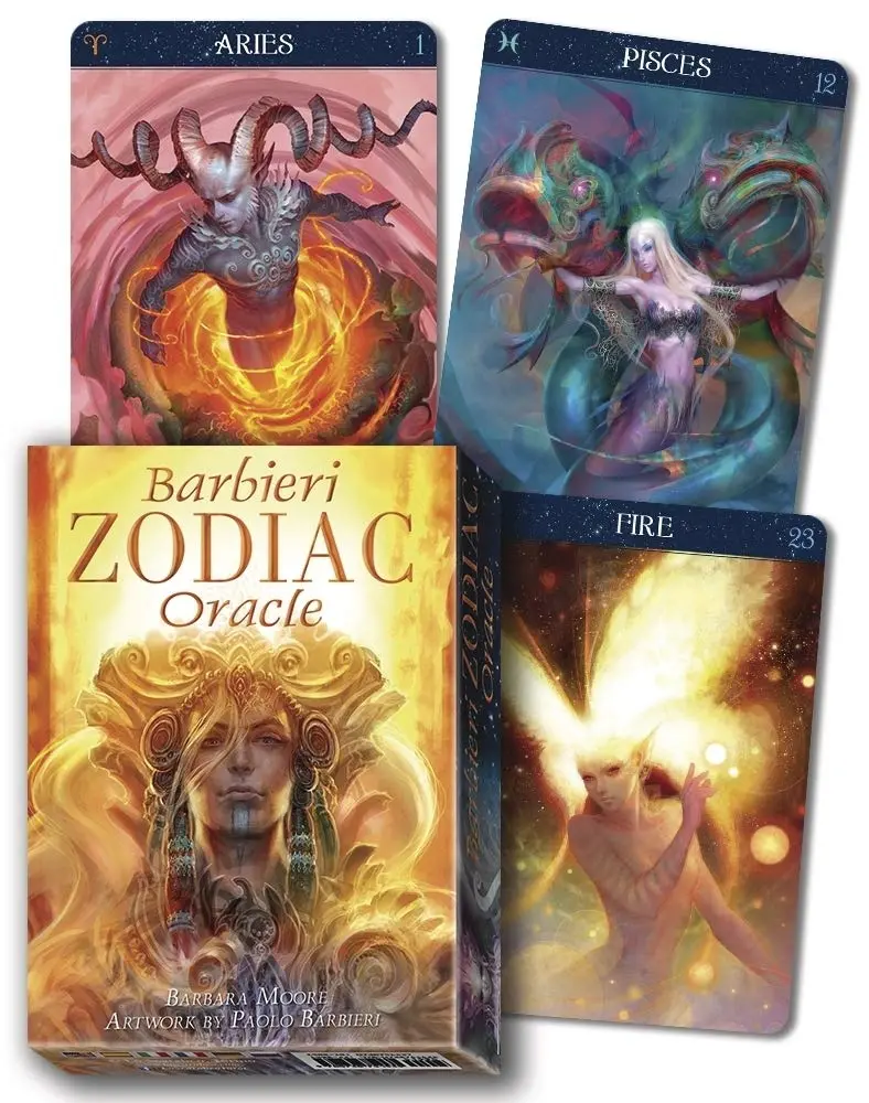 Barbieri Zodiac Oracle Card Game - Astrology Oracle Deck with Tarot Card Book, Fantasy Art & Zodiac Signs, for Age 12+ Toys & Hobbies Enthusiasts, Paper Cards