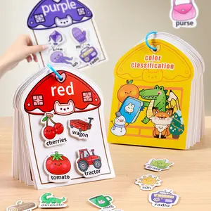 Color Sorting Quiet Paste Book for Kids, Educational Toy Busy Book for Children Early Learning, Interactive Learning Activity for Toddlers, Learning Tool, Visual Learning Tools, Learning Materials, Preschool Learning Materials