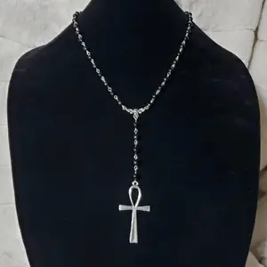 Ank Chain Link Rosary Necklace ankh