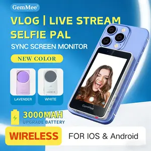 GemMee G100 Magnetic Phone Vlog Selfie Monitor Screen for iPhone & Android 4K 60fps Recording with 3000mAh Battery Capacity & 3.97" HD Display Vlogger Content Creator Video Gear Smartphone Cellphone phone accessories content creator tools