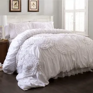 Lush Decor Serena Comforter Set, 3 Piece Set, White