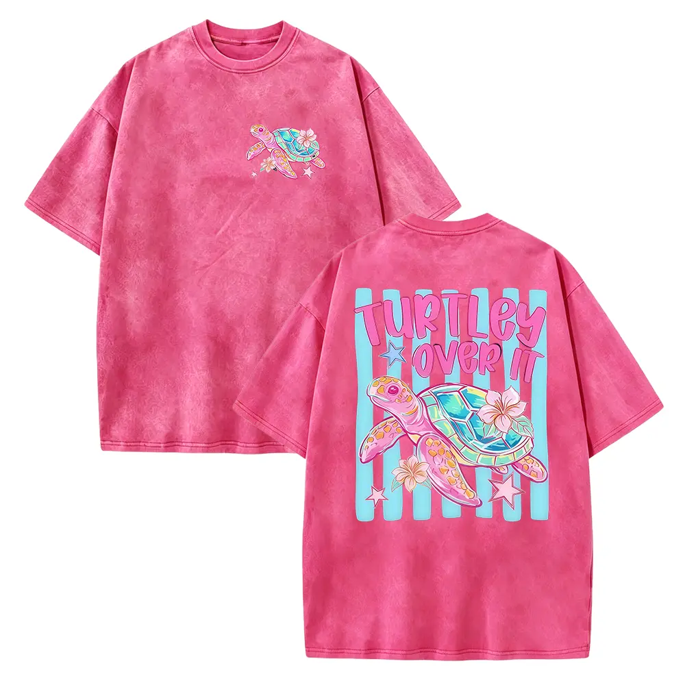 Turtley Over It Sea Turtle Shirt, Preppy Striped Summer Tee