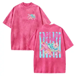 Turtley Over It Sea Turtle Shirt, Preppy Striped Summer Tee