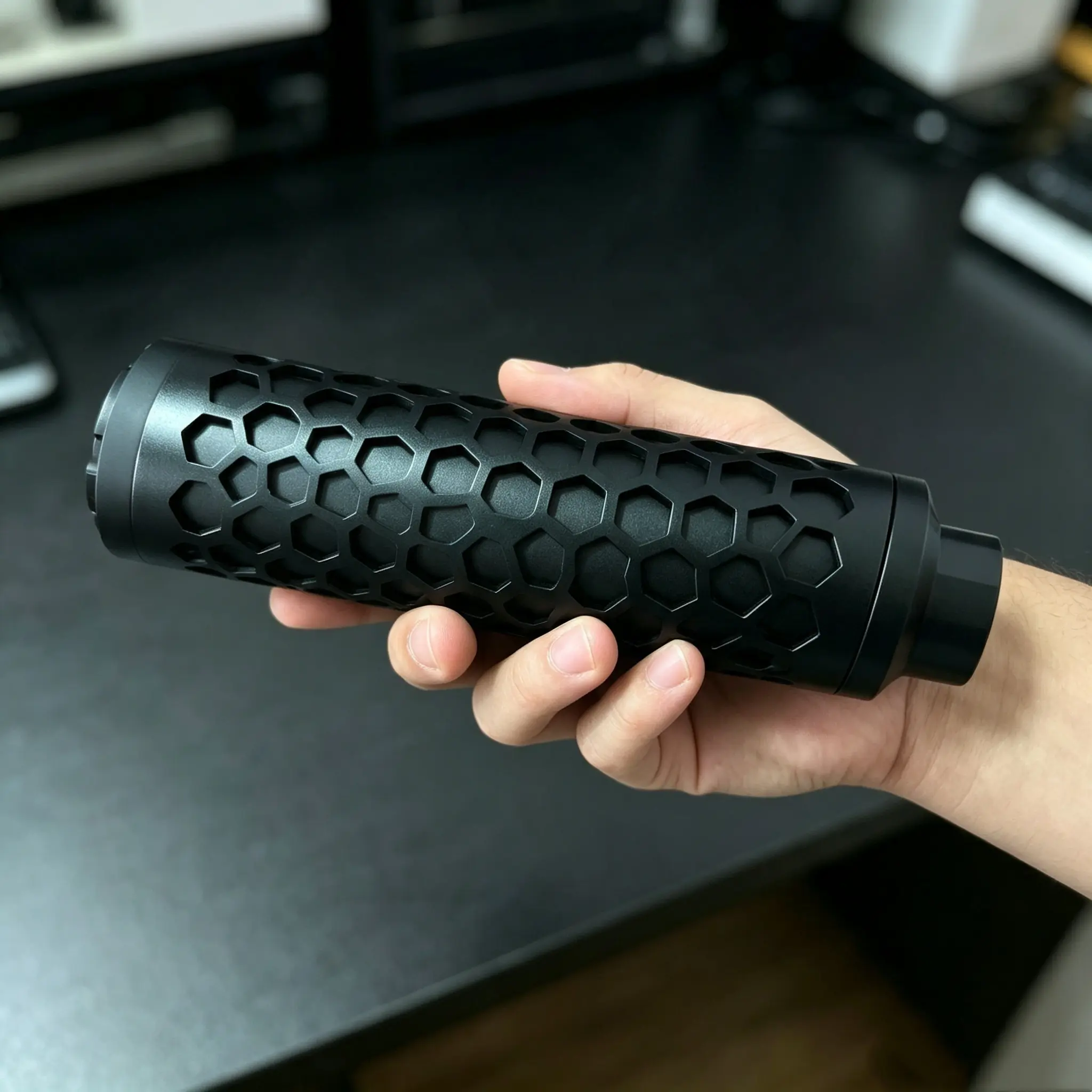 16cm Length Cylindrical Honeycomb Hollow Tool, Metal Mechanical Decoration Ornament