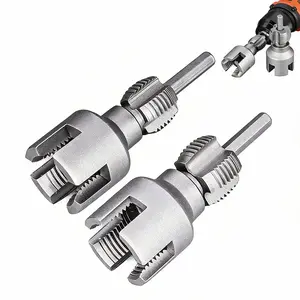 2pcs 1/2 inch 3/4 inch PVC Thread Cutting Tool Inner & Outer Pipe Threading Tools Dual Function Electric Drill Compatible PVC Plastic Pipe Threading Machine Kit for Home Repair Precision Carbon Steel NPT Pipe Tap Set external pipe high speed