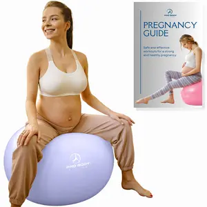 Pregnancy Ball for Maternity, Labor and Birth.  Includes Pregnancy Guide.  (Lilac)
