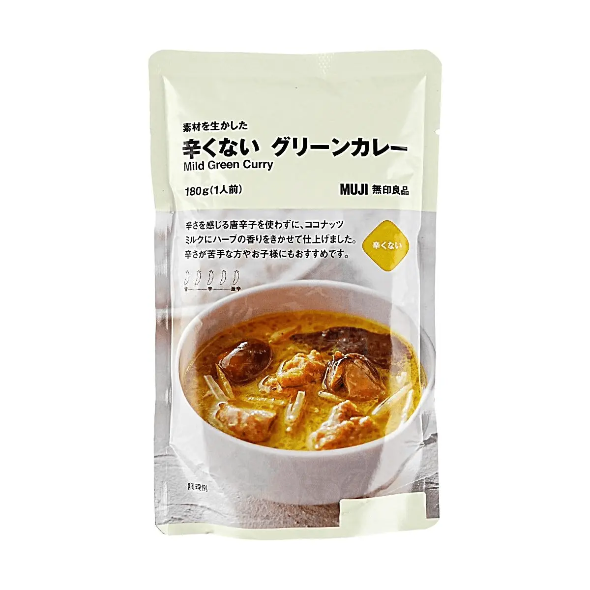 MUJI Mild Green Curry Sauce for 1 Person (180g) - Ready to Eat, Microwaveable Japanese Curry
