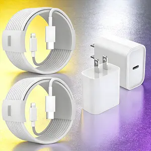 2-Pack 10-Foot TypeC-PD to Lightning Fast Charging Cables, 20W White, Compatible with 14/13/12/11 Pro Max/XR/XS/8/7/6 Plus/SE