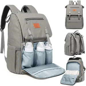 KeaBabies Baby Diaper Bag Backpack with Changing Pad - Waterproof Baby Bag for Mom and Dad, Insulated Bottle Pockets, Durable Toddler, Twin, Boy Girl Diaper Backpack for Travel, Large