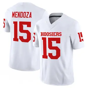 Mendoza 15 White Football Jersey Unisex V-Neck Game Day Fanwear Lightweight Breathable Sports Shirt for Men Women