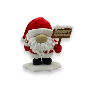 Whimsical 4" Santa Gnome Holiday Decor- 3d Printed Figurine by Gnarly Novelties Prints