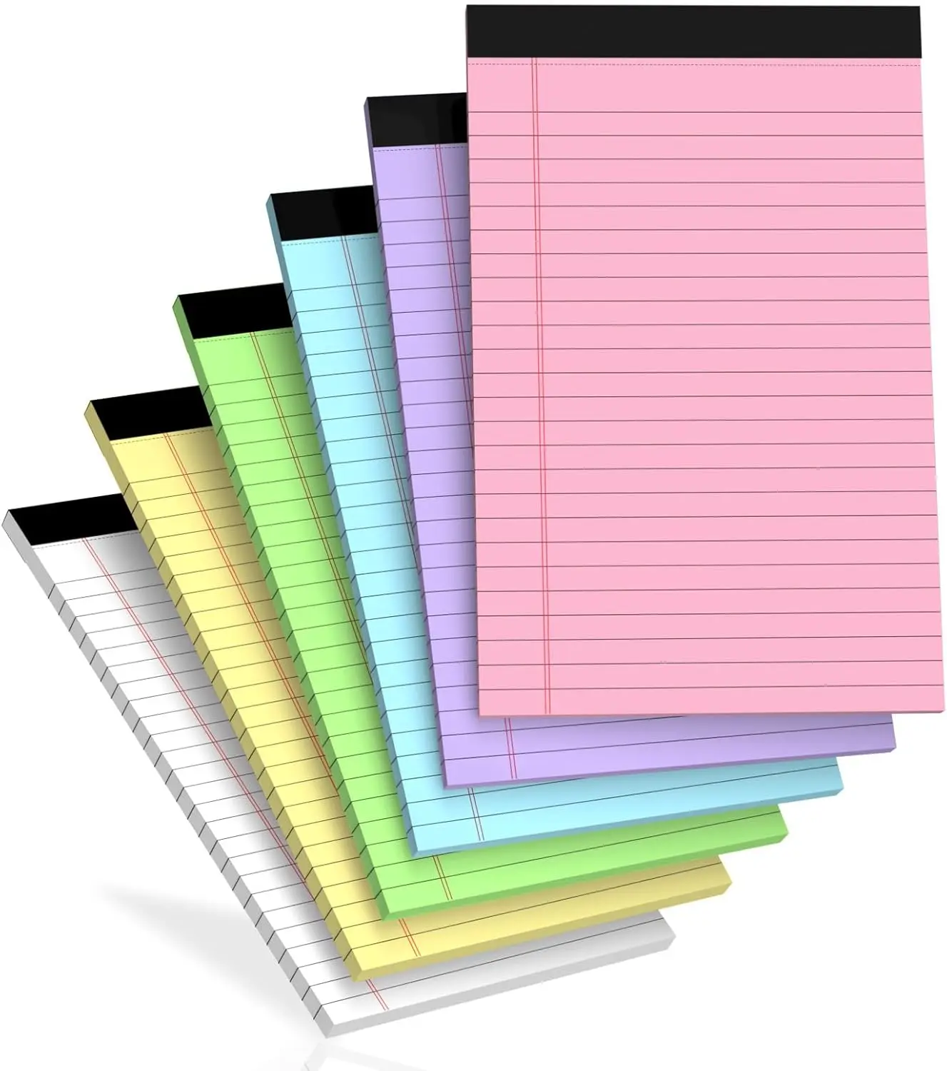 6pcs Small Note Pads Notebooks 5x8 Notebook College Ruled Legal Pads Color Notepads 6 Pack Study Back Writing Pads 5 x 8 Narrow Ruled Pads of Paper for School & Office Supplies 30 Sheets/Pack