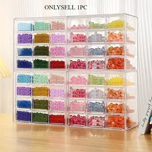 Transparent Multi-layer Bead Storage Box, Six-grid Jewelry Storage Box, Jewelry Organizer, Makeup Tool Organizer, Home Organizer, Cosmetic Organizer, Clear Storage Box, Plastic Storage Boxes