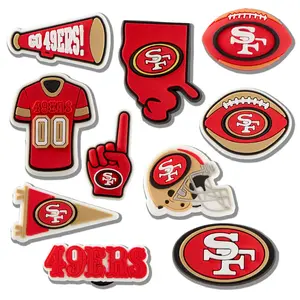 Football Element Shoe Charms 7/9/10/11Pcs/Set for 1.2CM Hole Clogs, Wristbands & Bogg Bags | Sports Themed Decoration Accessories Gift