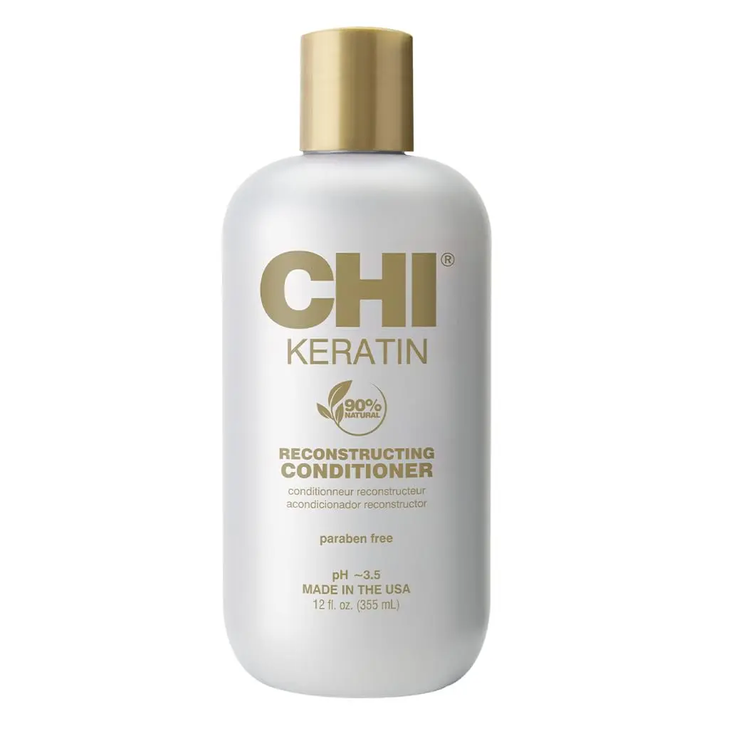 CHI Haircare Keratin Deep Conditioner, Reconstructing Haircare Solution to Strengthen, Prevent Breakage & Add Shine, Sulfate & Paraben Free, 12 oz, Youth, Contains-Keratin, Conditioning, Hydrating, Restores Hair's Moisture, Strengthening, Sulfate-Free, Li