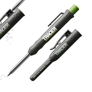 TRACER Deep Hole Construction Pencil Site Holster. Extendable 2B Carpenter Pencil with Inbuilt Carpenter Pencil Sharpener