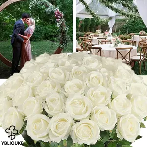 10pcs/20pcs/50pcs Artificial Red Roses Flowers Long Stem Silk Falsa Flor Decorative Bouquet for Home Wedding Party Ornaments Lifelike Fake Plant Fruit