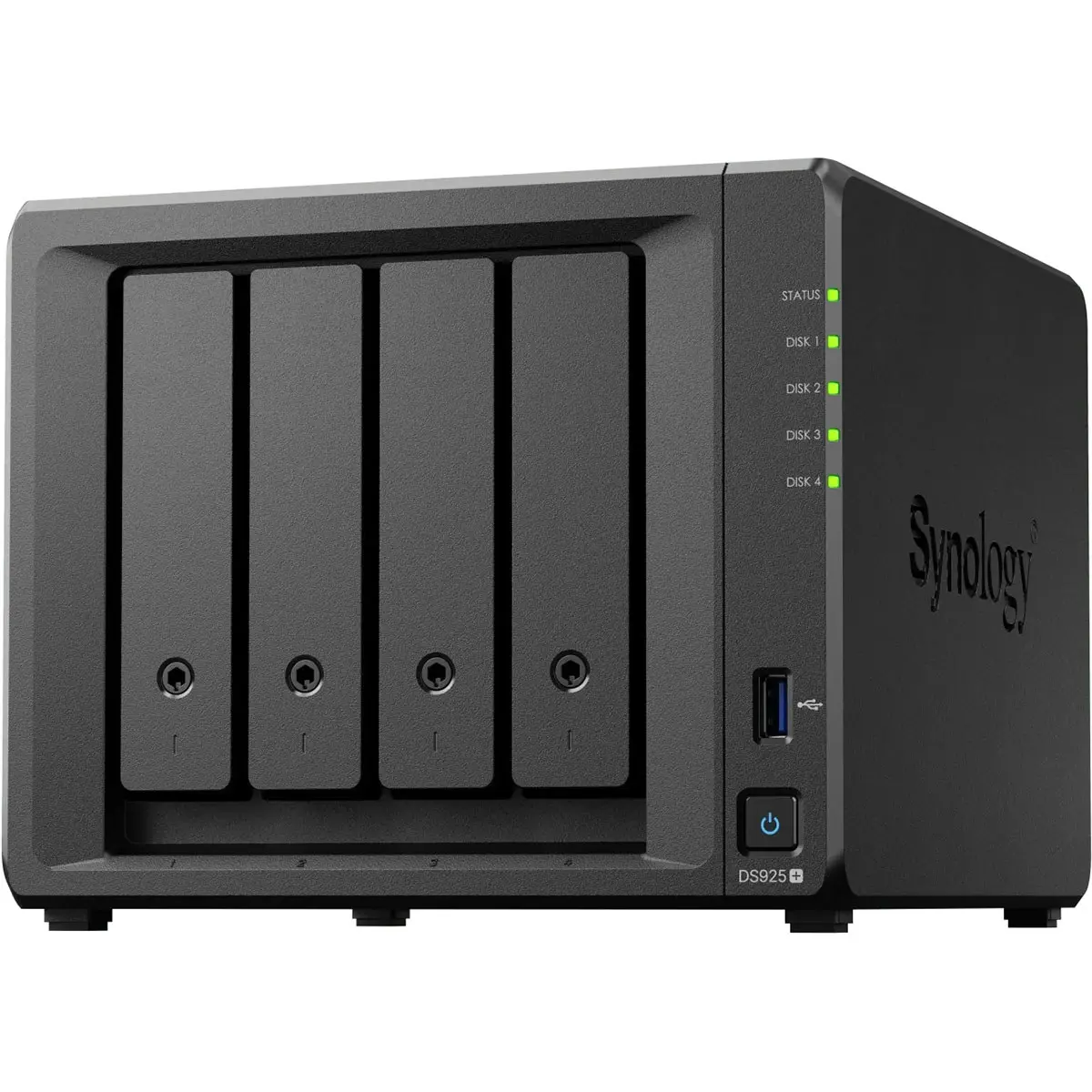 Synology DiskStation DS925+ 4-Bay Network Attached Storage (NAS) Enclosure - Dual 2.5Gbps, Diskless, for Home Office File Backup, IP Camera Storage