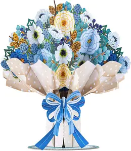 Paper Love HugePop Magical Flower Bouquet Pop Up Card With Detachable Flowers Vibrant Colors Laser Cut Details Perfect For Gift Decorative Ornaments