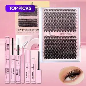 Eyelash Extension Kit, 280 Individual Lash Clusters with Lash Glue, Tweezers & Remover, Eye Makeup Kit for Women, Makeup Tool Set, Lash Clusters #TOP PICKS