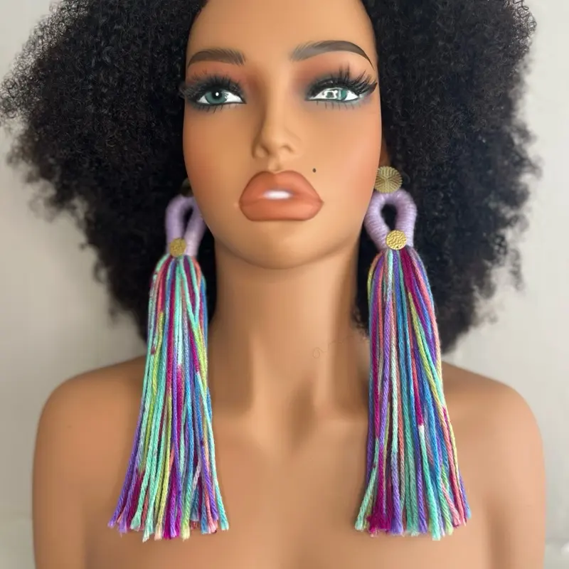 Yarn stainless earrings