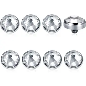 14G Micro Dermal Anchor Top Crystal Top Dermal Piercings Surface Skin Piercing Body Jewelry