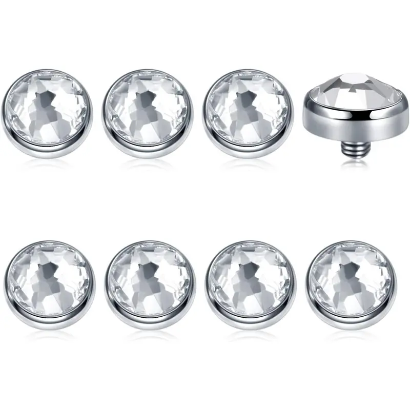 14G Micro Dermal Anchor Top Crystal Top Dermal Piercings Surface Skin Piercing Body Jewelry