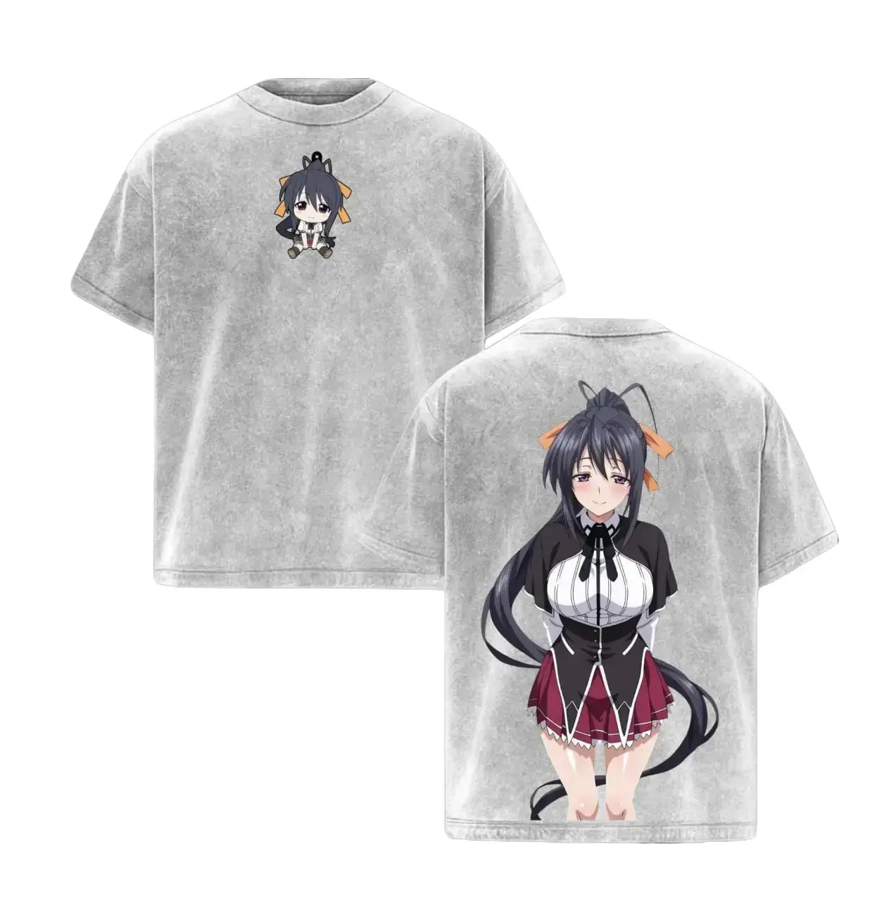 Akeno Himejima | High School DxD Inspired Washed Tee  "Thunder Priestess — Smiling While It Hurts" For Onee-san Lovers, For Gift Drops That Spark With Desire