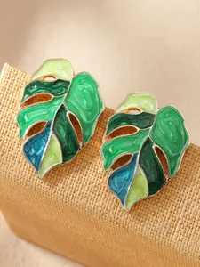 Monstera Leaf Design Earrings, Fashionable Jewelry for Women, Trendy All-match & Exquisite Jewelry for Birthday Gift, Floral Stud Earrings, Chic Gorgeous Jewelry, Ear Accessories