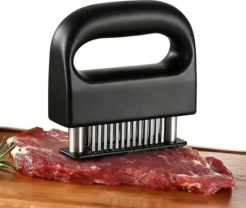 【Free Shipping】Heavy-Duty Meat Tenderizer Tool with 48 Ultra-Sharp Stainless Steel Needle Blades for Chicken, Steak, Veal, BBQ - Kitchen Gadget, Kitchenware