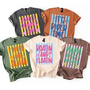 Custom Striped Summer Comfort Colors Shirt, Retro Beach Life Tshirt, Lake Pool River, Summer Break, Mama Needs A Margarita, It's River Time