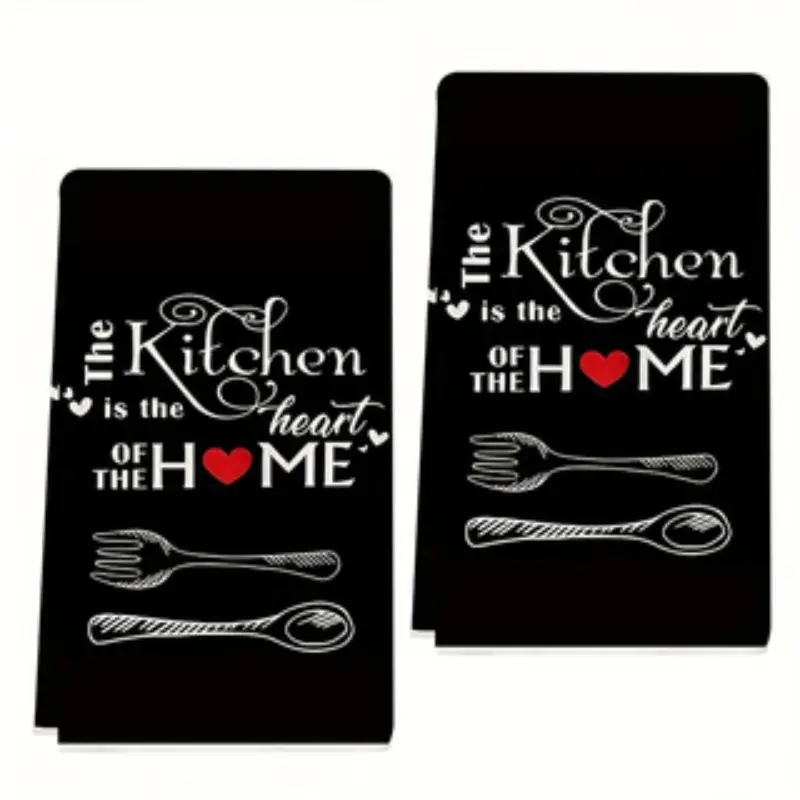 Heart Knife Fork Spoon Kitchen Towels Set, Dish Drying Cloths, Dishcloths for Washing Dishes, Dishwashing Cloth, Dish Towels Rags, Hand Wiping Towels, Cleaning Cloths, Cute Kitchen Decor, Perfect Gift for Friends and Mom