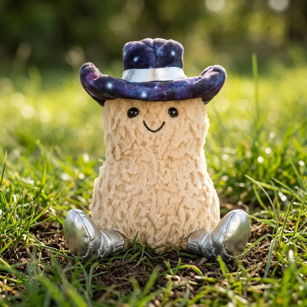 Jellycat Amuseables Peanut ‘Space Rodeo’ Plush Soft Stuffed Peanut with Galaxy Cowboy Hat Collectible Gift
