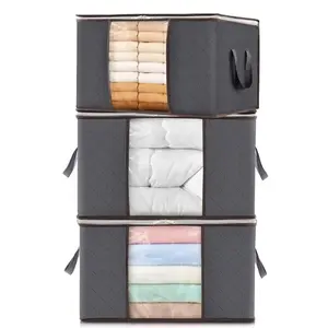 LMMAKE Clothes Large Storage Bags Foldable and Zippers, Containers for Organizing Bedroom, Closet, Clothing, Comforter, Organization and Storage with Handle