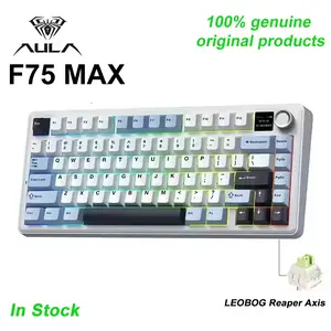 AULA F75 MAX Wireless Mechanical Gaming Keyboard, 75% Layout, Hot Swappable, RGB Backlight, TFT Screen & Knobs, Compatible with PC/Mac/Linux, Keyboards for Gaming Use, Gaming Keyboards
