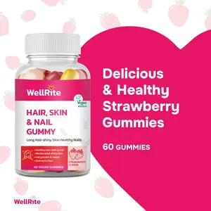 Strawberry Bliss Hair, Skin & Nail Gummy Vitamins – Natural Dietary Supplement