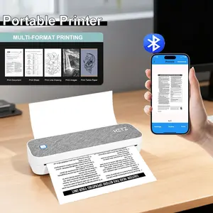 Wireless Thermal Portable Handheld Printer for Smartphones & Computers, Inkless Printing on 8.5'' X 11'' & A4 Paper, Ideal for Office Use