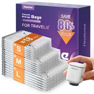 Nicetree Portable Electric Vacuum Pump with Vacuum Storage Bags (20/24/28 Inch) - Cordless Mini Compression Pump - Rechargeable Deflator for Home & Travel