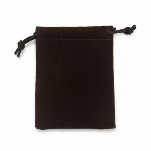 Brown Velvet Drawstring Pouch for Small Gifts, Soft Jewelry Gift Bag for Keychains, Rings, Necklaces, Charms & Small Accessories, Reusable Gift Packaging Bag for Father’s Day, Birthday & Holiday Gifts