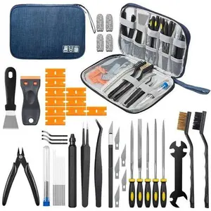 1Set 3D Printer Tool Kit, 3D Printing Accessories Compatible with FDM/SLA Printers, Including Nozzle Cleaning Kit, Scraper, Deburring Tool, Files, Brushes, with Storage Case, Starter Kit
